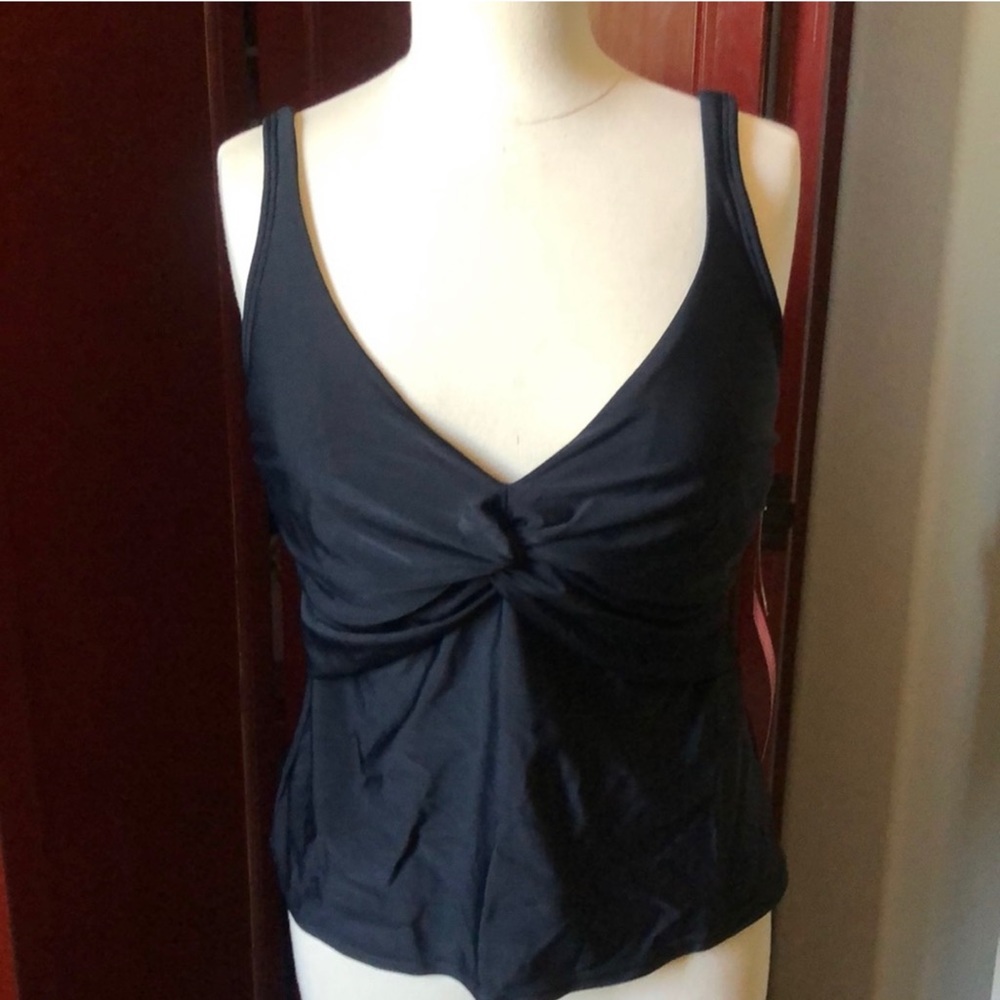 Maidenform BNWT Black Twist Front Lift & Support Tankini Top!